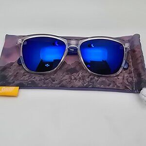 SunSki Originals 1804 Clear Blue Frame Polarized Blue Mirror Lens Sunglasses